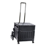 Maxbell Folding Shopping Cart Handcart Shopping Hand Truck for Home Travel Transport Black 8 Wheels