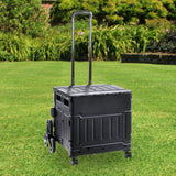 Maxbell Folding Shopping Cart Handcart Shopping Hand Truck for Home Travel Transport Black 8 Wheels