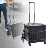 Maxbell Folding Shopping Cart Handcart Shopping Hand Truck for Home Travel Transport Black 8 Wheels