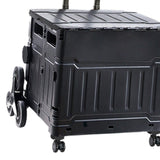 Maxbell Folding Shopping Cart Handcart Shopping Hand Truck for Home Travel Transport Black 8 Wheels