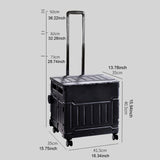 Maxbell Folding Shopping Cart Handcart Shopping Hand Truck for Home Travel Transport Black 4 Wheels