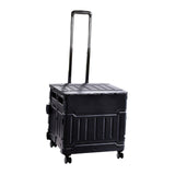 Maxbell Folding Shopping Cart Handcart Shopping Hand Truck for Home Travel Transport Black 4 Wheels