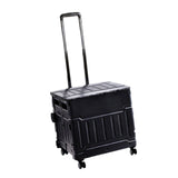 Maxbell Folding Shopping Cart Handcart Shopping Hand Truck for Home Travel Transport Black 4 Wheels