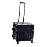 Maxbell Folding Shopping Cart Handcart Shopping Hand Truck for Home Travel Transport Black 4 Wheels