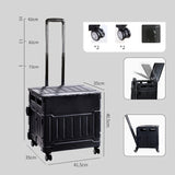 Maxbell Folding Shopping Cart Handcart Shopping Hand Truck for Home Travel Transport Black 4 Wheels