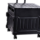 Maxbell Folding Shopping Cart Handcart Shopping Hand Truck for Home Travel Transport Black 4 Wheels