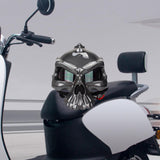 Maxbell Skull Motorcycle Helmet Impact Protection Half Helmet Breathable Bike Helmet M Gray