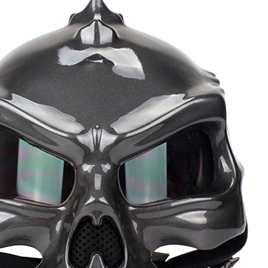 Maxbell Skull Motorcycle Helmet Impact Protection Half Helmet Breathable Bike Helmet XL Gray