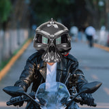 Maxbell Skull Motorcycle Helmet Impact Protection Half Helmet Breathable Bike Helmet XL Gray