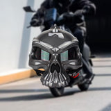 Maxbell Skull Motorcycle Helmet Impact Protection Half Helmet Breathable Bike Helmet XL Gray