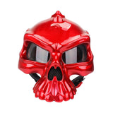 Maxbell Skull Motorcycle Helmet Impact Protection Half Helmet Breathable Bike Helmet XL Red