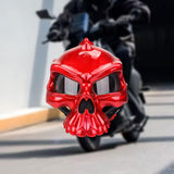 Maxbell Skull Motorcycle Helmet Impact Protection Half Helmet Breathable Bike Helmet XL Red