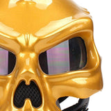 Maxbell Skull Motorcycle Helmet Impact Protection Half Helmet Breathable Bike Helmet M Gold