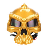 Maxbell Skull Motorcycle Helmet Impact Protection Half Helmet Breathable Bike Helmet M Gold