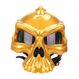 Maxbell Skull Motorcycle Helmet Impact Protection Half Helmet Breathable Bike Helmet M Gold