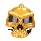 Maxbell Skull Motorcycle Helmet Impact Protection Half Helmet Breathable Bike Helmet M Gold
