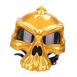 Maxbell Skull Motorcycle Helmet Impact Protection Half Helmet Breathable Bike Helmet M Gold