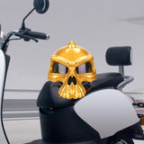 Maxbell Skull Motorcycle Helmet Impact Protection Half Helmet Breathable Bike Helmet M Gold