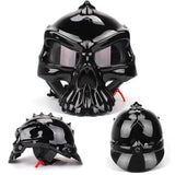 Maxbell Skull Motorcycle Helmet Impact Protection Half Helmet Breathable Bike Helmet M Glossy black
