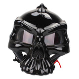 Maxbell Skull Motorcycle Helmet Impact Protection Half Helmet Breathable Bike Helmet M Glossy black