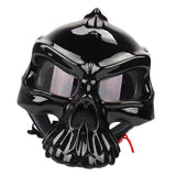 Maxbell Skull Motorcycle Helmet Impact Protection Half Helmet Breathable Bike Helmet M Glossy black