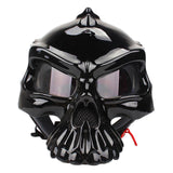 Maxbell Skull Motorcycle Helmet Impact Protection Half Helmet Breathable Bike Helmet XL Glossy black