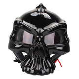 Maxbell Skull Motorcycle Helmet Impact Protection Half Helmet Breathable Bike Helmet XL Glossy black