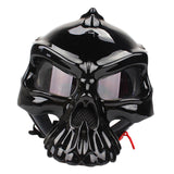 Maxbell Skull Motorcycle Helmet Impact Protection Half Helmet Breathable Bike Helmet XL Glossy black