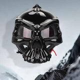 Maxbell Skull Motorcycle Helmet Impact Protection Half Helmet Breathable Bike Helmet XL Glossy black