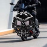Maxbell Skull Motorcycle Helmet Impact Protection Half Helmet Breathable Bike Helmet XL Glossy black