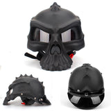 Maxbell Skull Motorcycle Helmet Impact Protection Half Helmet Breathable Bike Helmet M Matt black
