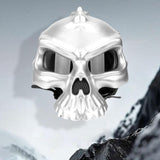 Maxbell Skull Motorcycle Helmet Impact Protection Half Helmet Breathable Bike Helmet M Argent