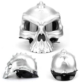 Maxbell Skull Motorcycle Helmet Impact Protection Half Helmet Breathable Bike Helmet XL Argent