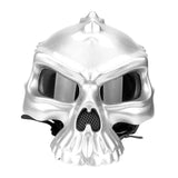 Maxbell Skull Motorcycle Helmet Impact Protection Half Helmet Breathable Bike Helmet XL Argent