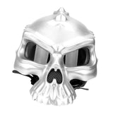 Maxbell Skull Motorcycle Helmet Impact Protection Half Helmet Breathable Bike Helmet XL Argent