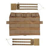 Maxbell Hunting Vest Front Pane Adults Nylon Buckles Hiking Portable Side Waist Belt khaki