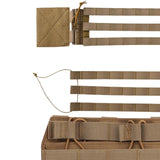 Maxbell Hunting Vest Front Pane Adults Nylon Buckles Hiking Portable Side Waist Belt khaki