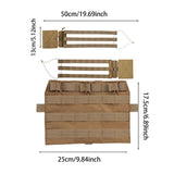 Maxbell Hunting Vest Front Pane Adults Nylon Buckles Hiking Portable Side Waist Belt khaki