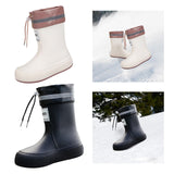 Maxbell Rain Boots for Women Wellies Fashion Garden Boots for Fishing Outside Travel Beige