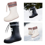 Maxbell Rain Boots for Women Wellies Fashion Garden Boots for Fishing Outside Travel Beige