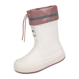 Maxbell Rain Boots for Women Wellies Fashion Garden Boots for Fishing Outside Travel Beige