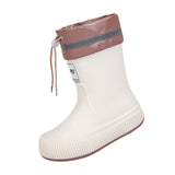 Maxbell Rain Boots for Women Wellies Fashion Garden Boots for Fishing Outside Travel Beige