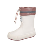 Maxbell Rain Boots for Women Wellies Fashion Garden Boots for Fishing Outside Travel Beige