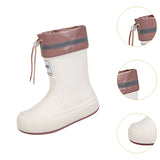 Maxbell Rain Boots for Women Wellies Fashion Garden Boots for Fishing Outside Travel Beige