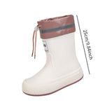 Maxbell Rain Boots for Women Wellies Fashion Garden Boots for Fishing Outside Travel Beige