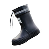 Maxbell Rain Boots for Women Wellies Fashion Garden Boots for Fishing Outside Travel Black