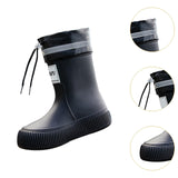 Maxbell Rain Boots for Women Wellies Fashion Garden Boots for Fishing Outside Travel Black