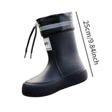 Maxbell Rain Boots for Women Wellies Fashion Garden Boots for Fishing Outside Travel Black