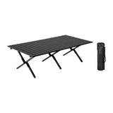 Maxbell Camping Folding Table Compact Foldable Picnic Table for Hiking Beach Kitchen black