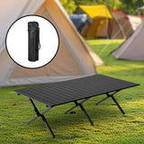 Maxbell Camping Folding Table Compact Foldable Picnic Table for Hiking Beach Kitchen black